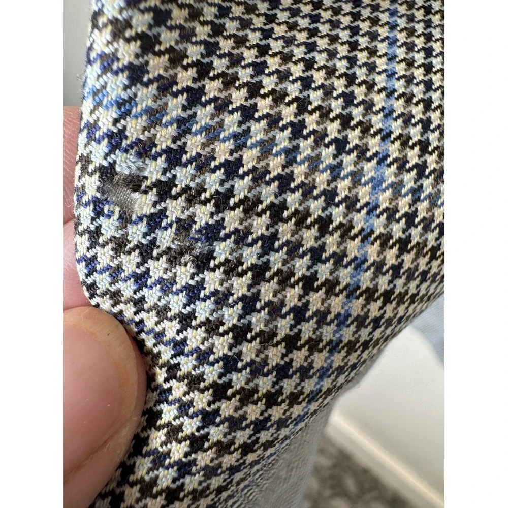 Ermenegildo Zegna Blazer Mens‎ 56R Plaid Wool Sport Coat Made in Switzerland